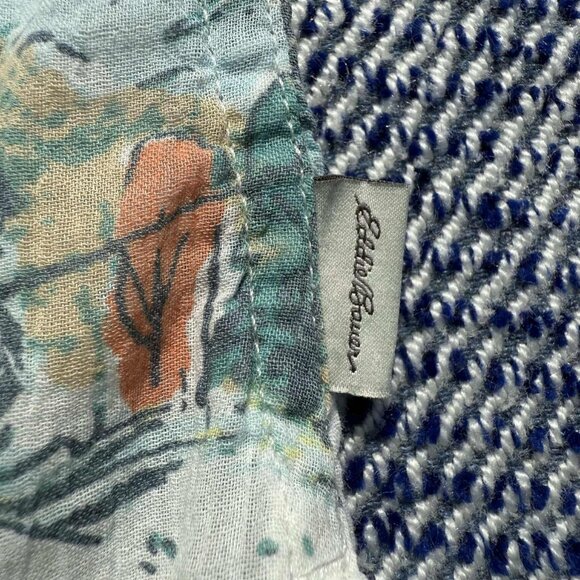 Eddie Bauer Womens TL Lightweight 100% Cotton Fishing Pattern Button-Up Summer S - Picture 6 of 6